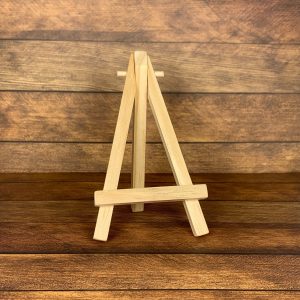 Mini Wood Easel: Tier Tray Sign Stand, Shelf Decor (5" H)
