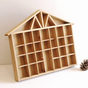 Vintage French Wood House Shelf: Miniature Display ,Shadow Box